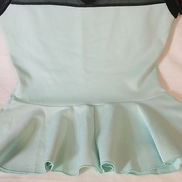Flair Mint Ruffle Bottom Sleeveless Blouse - Picture 9 of 9